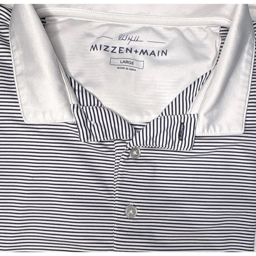 Mizzen+Main Phil Mickelson Golf Polo Men's Large Striped Performance Stretch
